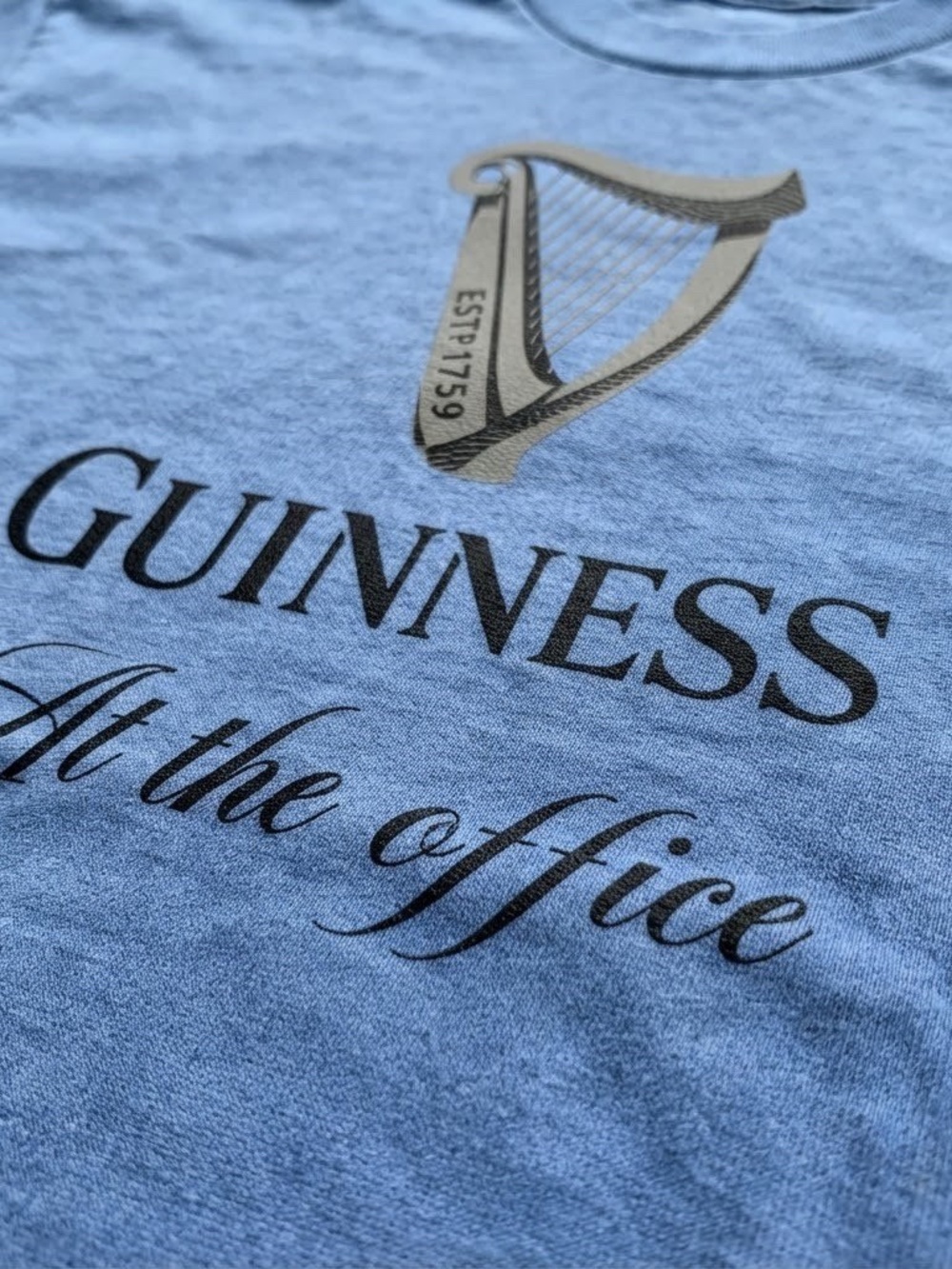 Gildan Guinness Light Blue Tee with Black Harp Graphic - Picture 2 of 2